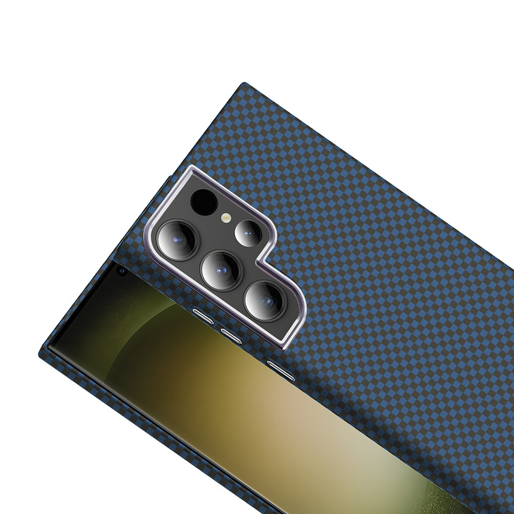 Galaxy S23 Ultra Kılıf M-safe Şarj Özellikli Karbon Fiber Görünümlü Zore Gros Kapak