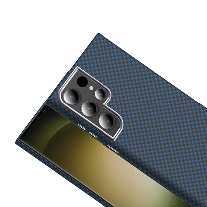 Galaxy S23 Ultra Kılıf M-safe Şarj Özellikli Karbon Fiber Görünümlü Zore Gros Kapak
