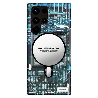 Galaxy S23 Ultra Kılıf M-safe Şarj Özellikli YoungKit Technology Serisi Kapak