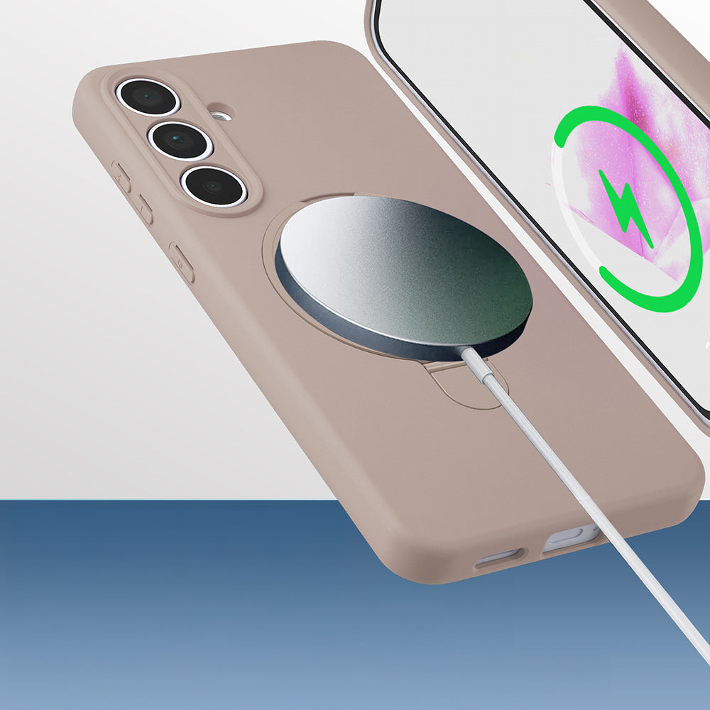 Galaxy S24 FE Kılıf M-safe Şarj Özellikli Standlı Zore Samara Kapak