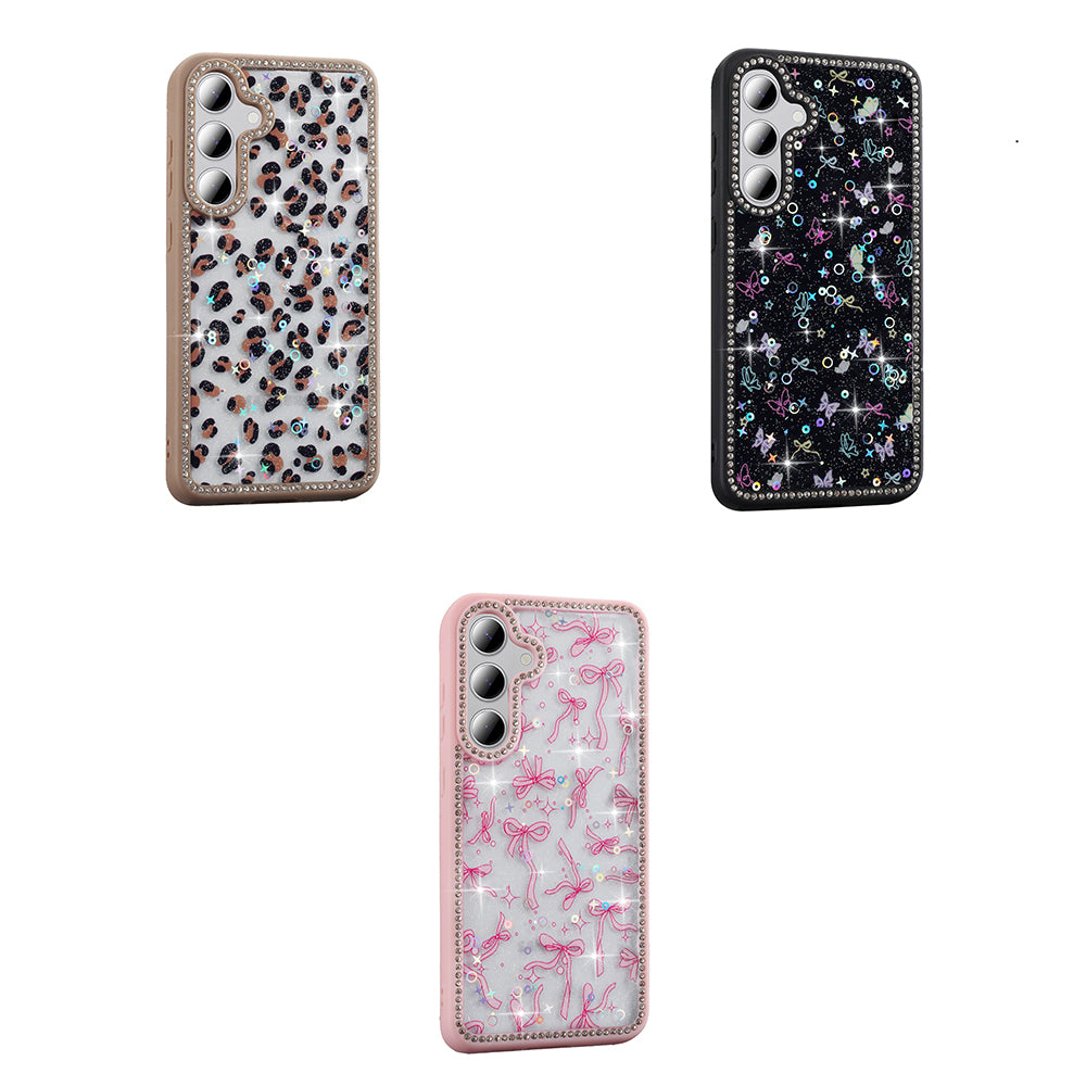 Galaxy S24 FE Kılıf Taşlı ve Simli Tasarım Zore Azra Kapak