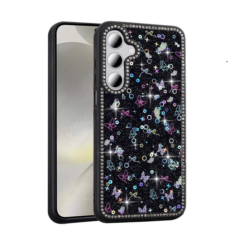 Galaxy S24 FE Kılıf Taşlı ve Simli Tasarım Zore Azra Kapak