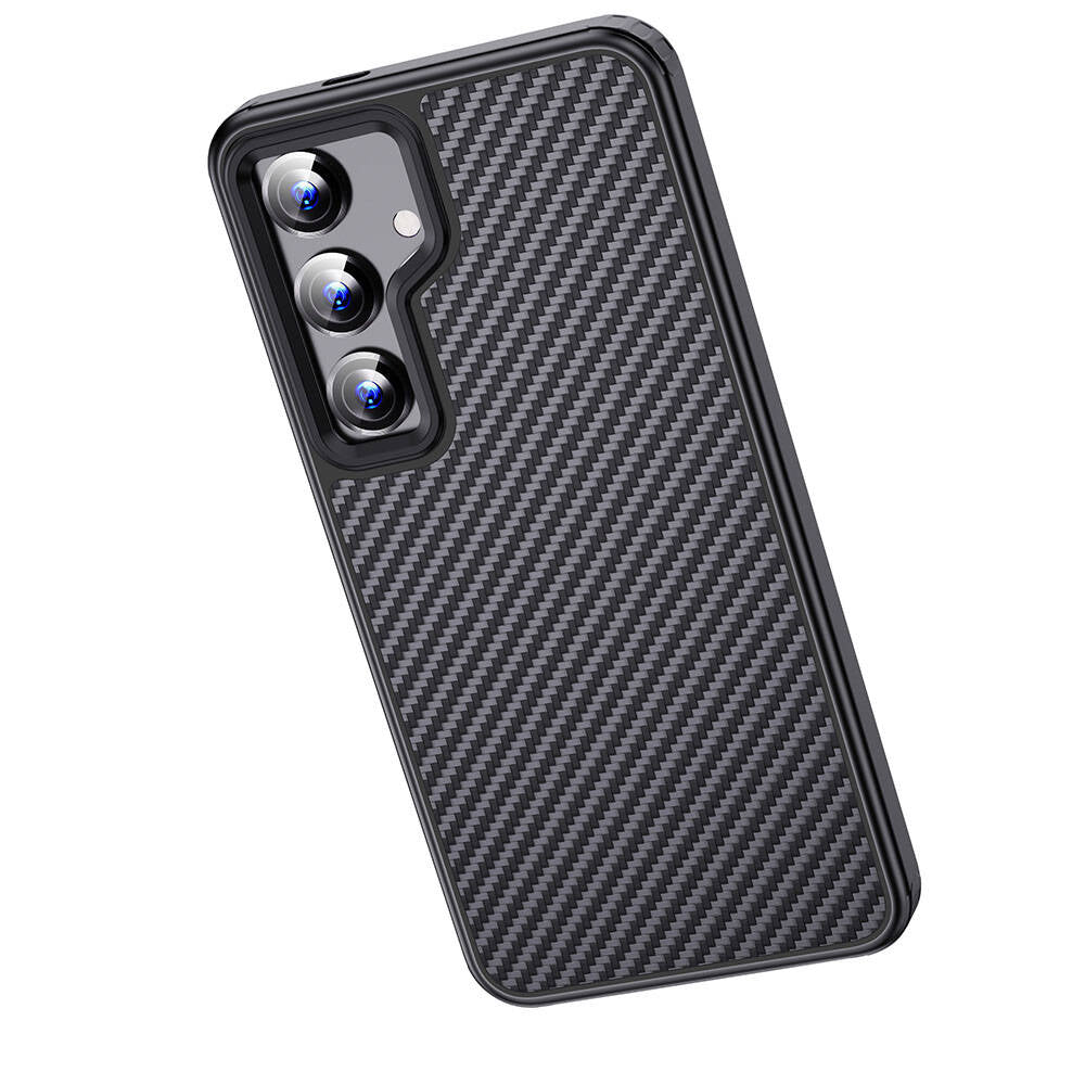Galaxy S24 Kılıf Aramid Karbon Fiber M-safe Özellikli Wlons Radison Kapak