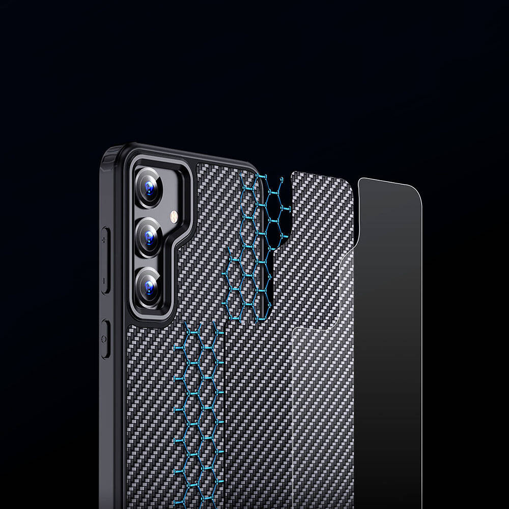 Galaxy S24 Kılıf Aramid Karbon Fiber M-safe Özellikli Wlons Radison Kapak