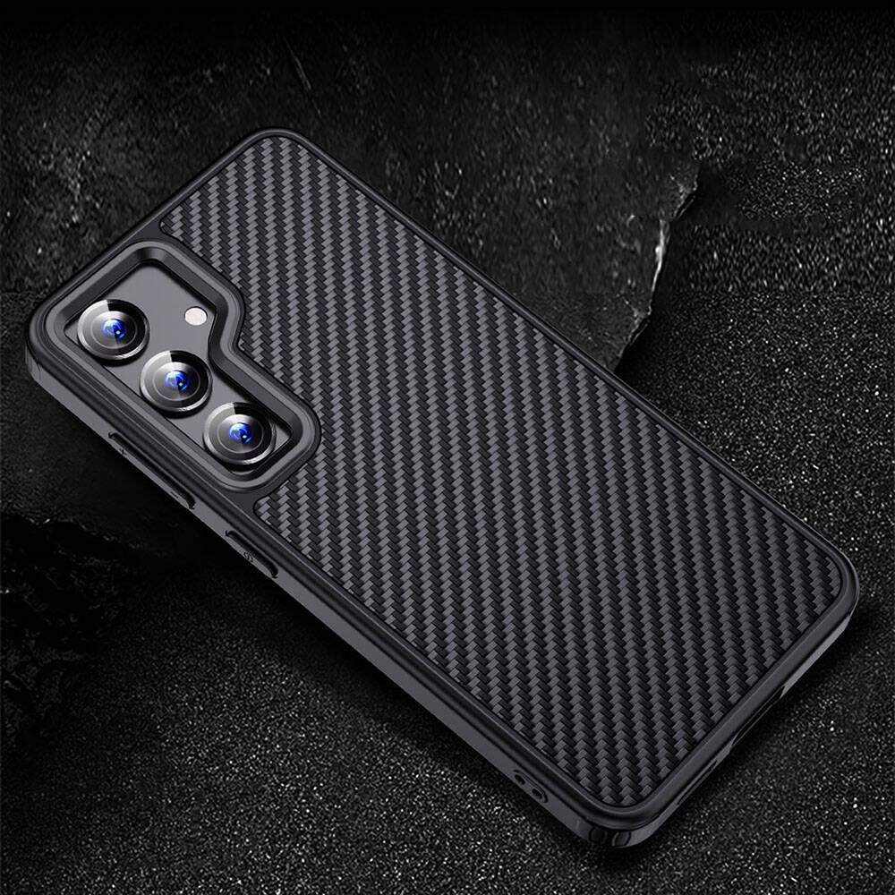 Galaxy S24 Kılıf Aramid Karbon Fiber M-safe Özellikli Wlons Radison Kapak