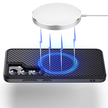 Galaxy S24 Kılıf Aramid Karbon Fiber M-safe Özellikli Wlons Radison Kapak