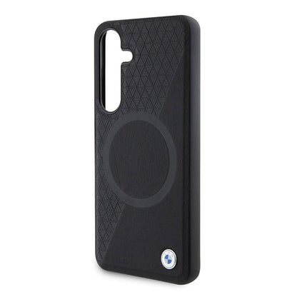 Galaxy S24 Kılıf BMW Orjinal Lisanslı M-safe Şarj Özellikli Yarım Dokulu Circle Leather Kapak