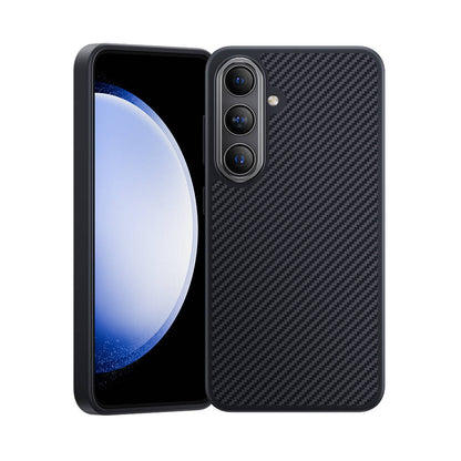 Galaxy S24 Kılıf Karbon Fiber M-safe Şarj Özellikli Benks Hybrid ArmorPro 600D Kevlar Kapak