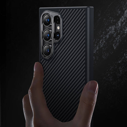 Galaxy S24 Kılıf Karbon Fiber M-safe Şarj Özellikli Benks Hybrid ArmorPro 600D Kevlar Kapak