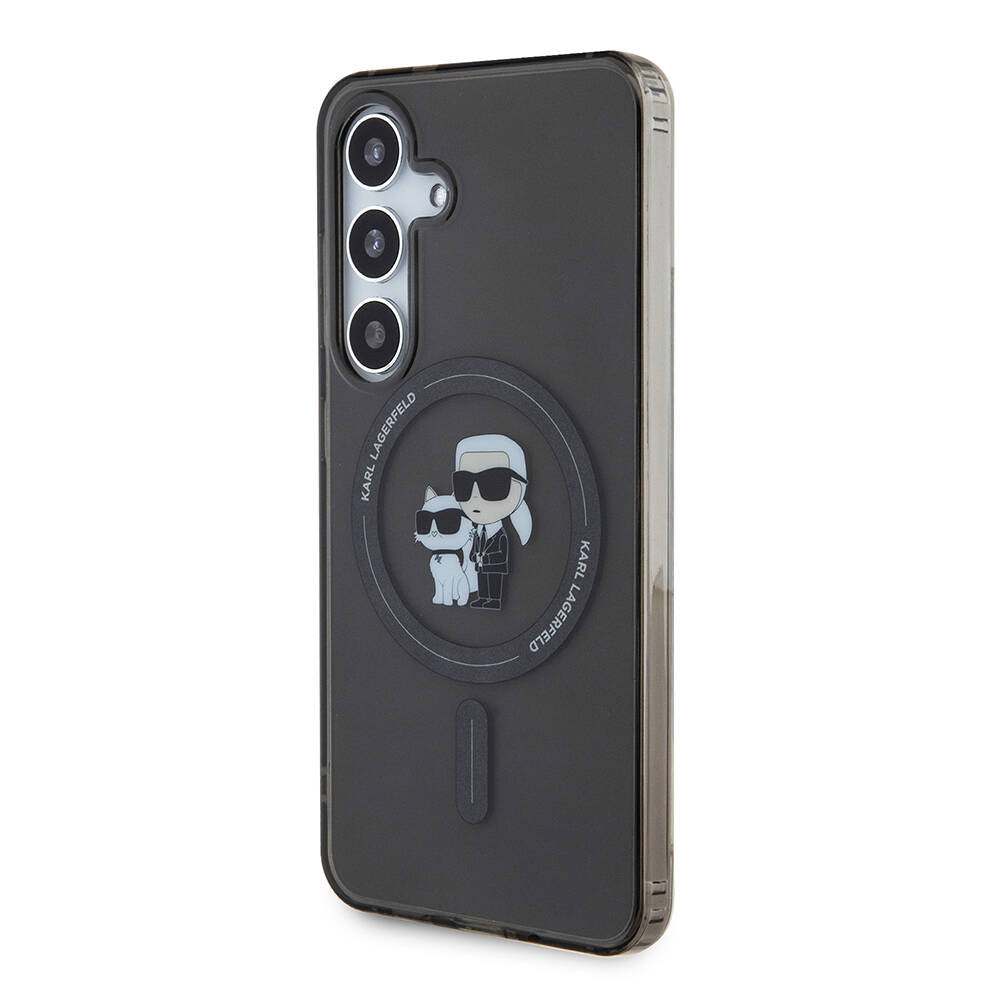 Galaxy S24 Kılıf Karl Lagerfeld Orjinal Lisanslı M-safe Şarj Özellikli Karl & Choupette IML Baskılı Kapak
