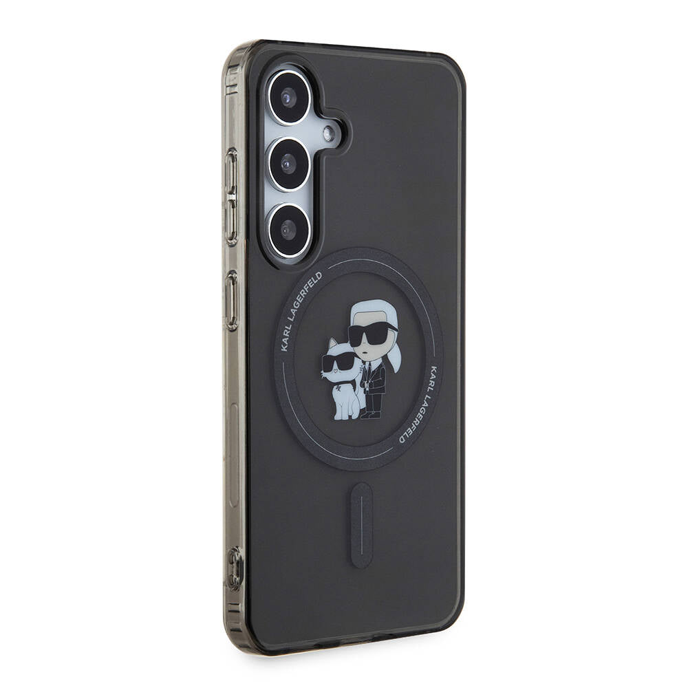 Galaxy S24 Kılıf Karl Lagerfeld Orjinal Lisanslı M-safe Şarj Özellikli Karl & Choupette IML Baskılı Kapak