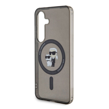 Galaxy S24 Kılıf Karl Lagerfeld Orjinal Lisanslı M-safe Şarj Özellikli Karl & Choupette IML Baskılı Kapak