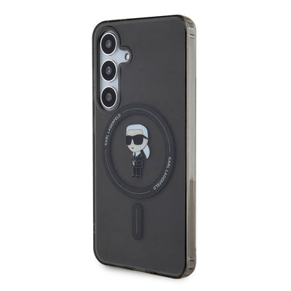 Galaxy S24 Kılıf Karl Lagerfeld Orjinal Lisanslı M-safe Şarj Özellikli Karl Head IML Baskılı Kapak