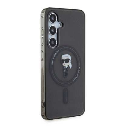 Galaxy S24 Kılıf Karl Lagerfeld Orjinal Lisanslı M-safe Şarj Özellikli Karl Head IML Baskılı Kapak