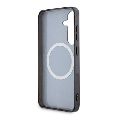 Galaxy S24 Kılıf Lacoste Orjinal Lisanslı M-safe Şarj Özellikli Çift Katmanlı Timsah Logolu Blend Monogram Kapak