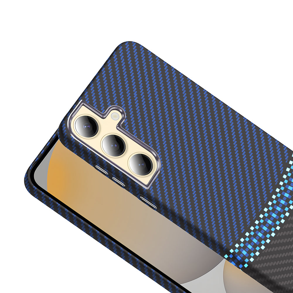 Galaxy S24 Kılıf M-safe Şarj Özellikli Karbon Fiber Görünümlü Zore Gros Kapak