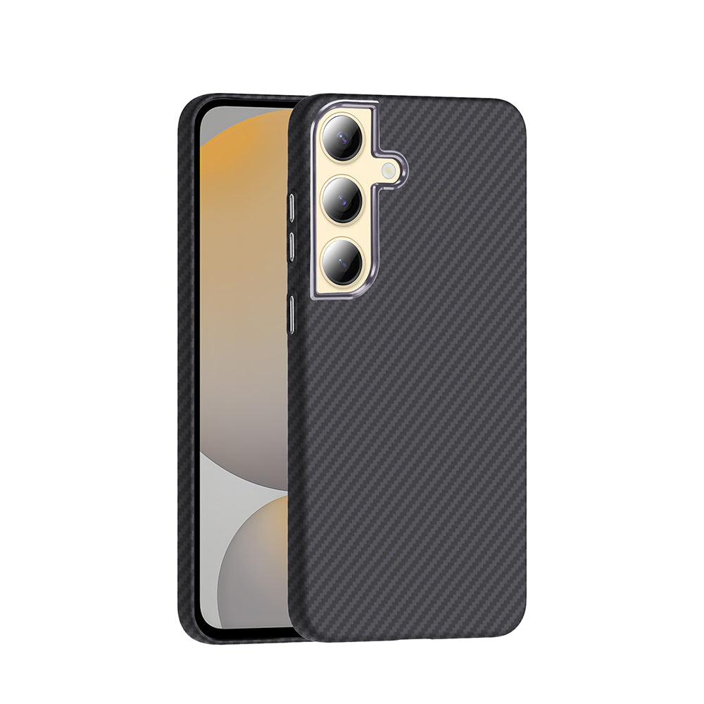 Galaxy S24 Kılıf M-safe Şarj Özellikli Karbon Fiber Görünümlü Zore Gros Kapak
