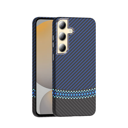Galaxy S24 Kılıf M-safe Şarj Özellikli Karbon Fiber Görünümlü Zore Gros Kapak