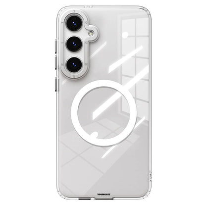 Galaxy S24 Kılıf M-safe Şarj Özellikli Sararmaya Karşı Dayanıklı Youngkit Clear Crystal Serisi Kapak