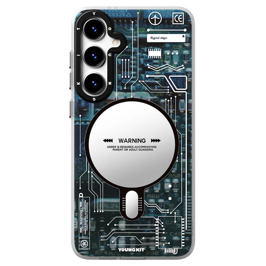 Galaxy S24 Kılıf M-safe Şarj Özellikli YoungKit Technology Serisi Kapak