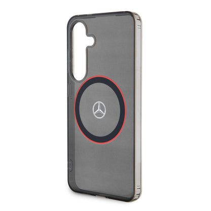 Galaxy S24 Kılıf Mercedes Benz Orjinal Lisanslı M-safe Şarj Özellikli IML Yıldız Logolu Red Ring Kapak