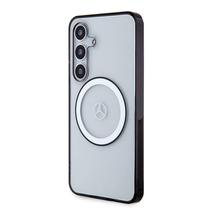 Galaxy S24 Kılıf Mercedes Benz Orjinal Lisanslı M-safe Şarj Özellikli PC TPU Transparan Black Ring Kapak