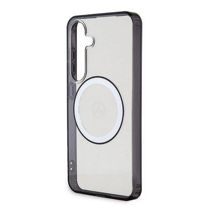 Galaxy S24 Kılıf Mercedes Benz Orjinal Lisanslı M-safe Şarj Özellikli PC TPU Transparan Black Ring Kapak