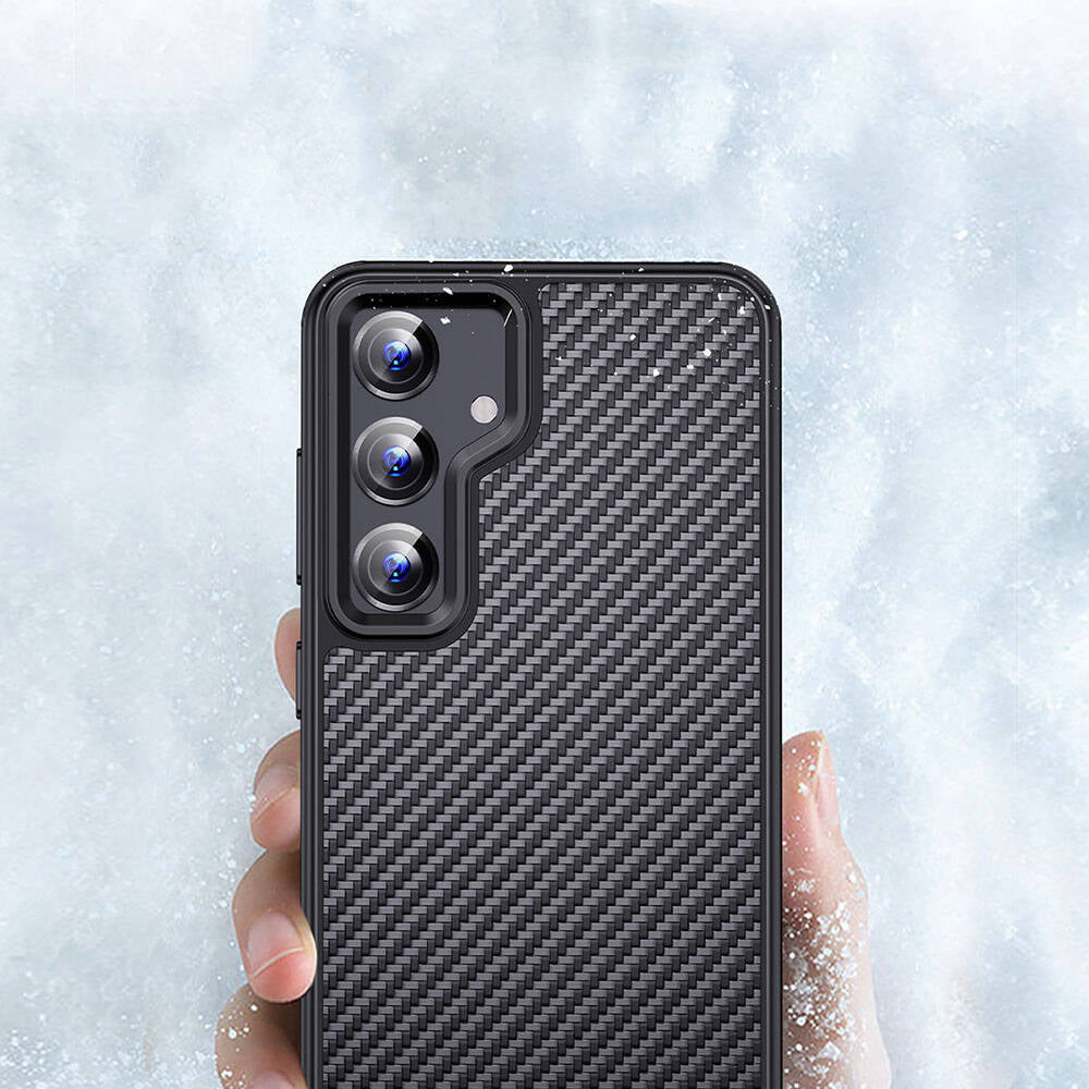 Galaxy S24 Plus Kılıf Aramid Karbon Fiber M-safe Özellikli Wlons Radison Kapak