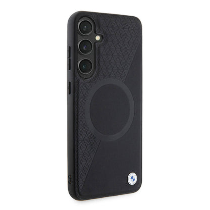 Galaxy S24 Plus Kılıf BMW Orjinal Lisanslı M-safe Şarj Özellikli Yarım Dokulu Circle Leather Kapak