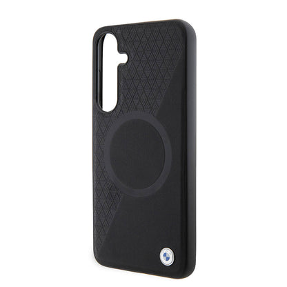 Galaxy S24 Plus Kılıf BMW Orjinal Lisanslı M-safe Şarj Özellikli Yarım Dokulu Circle Leather Kapak