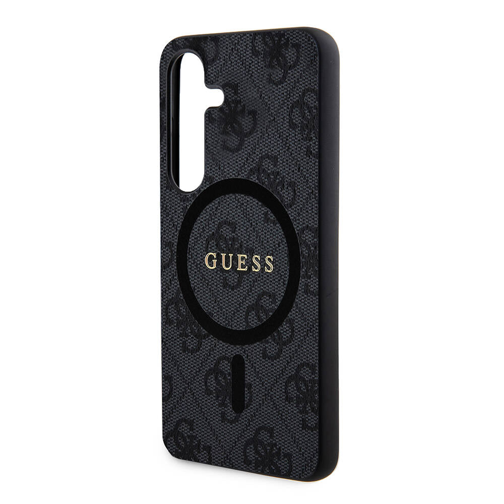 Galaxy S24 Plus Kılıf Guess Orjinal Lisanslı M-safe Şarj Özellikli PU Halkalı 4G Desenli Yazı Logolu Kapak