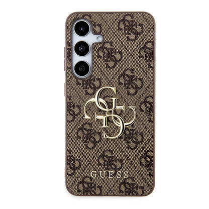 Galaxy S24 Plus Kılıf Guess Orjinal Lisanslı PU Deri Yazı ve 4G Metal Logolu Desenli Kapak