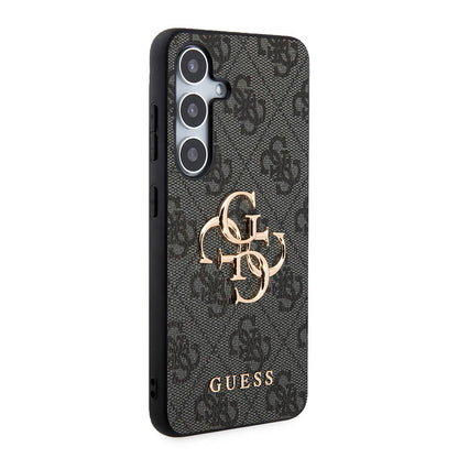 Galaxy S24 Plus Kılıf Guess Orjinal Lisanslı PU Deri Yazı ve 4G Metal Logolu Desenli Kapak