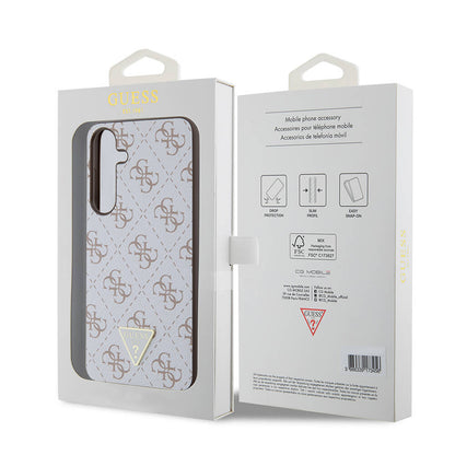 Galaxy S24 Plus Kılıf Guess Orjinal Lisanslı PU Üçgen Logo 4G Desenli Kapak