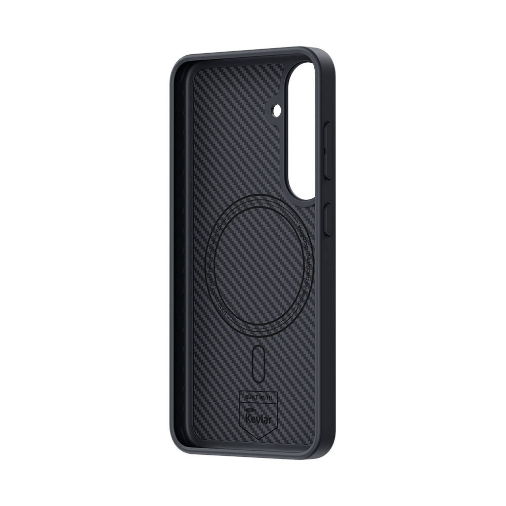 Galaxy S24 Plus Kılıf Karbon Fiber M-safe Şarj Özellikli Benks Hybrid ArmorPro 600D Kevlar Kapak