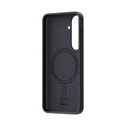 Galaxy S24 Plus Kılıf Karbon Fiber M-safe Şarj Özellikli Benks Hybrid ArmorPro 600D Kevlar Kapak