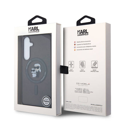 Galaxy S24 Plus Kılıf Karl Lagerfeld Orjinal Lisanslı M-safe Şarj Özellikli Karl & Choupette IML Baskılı Kapak