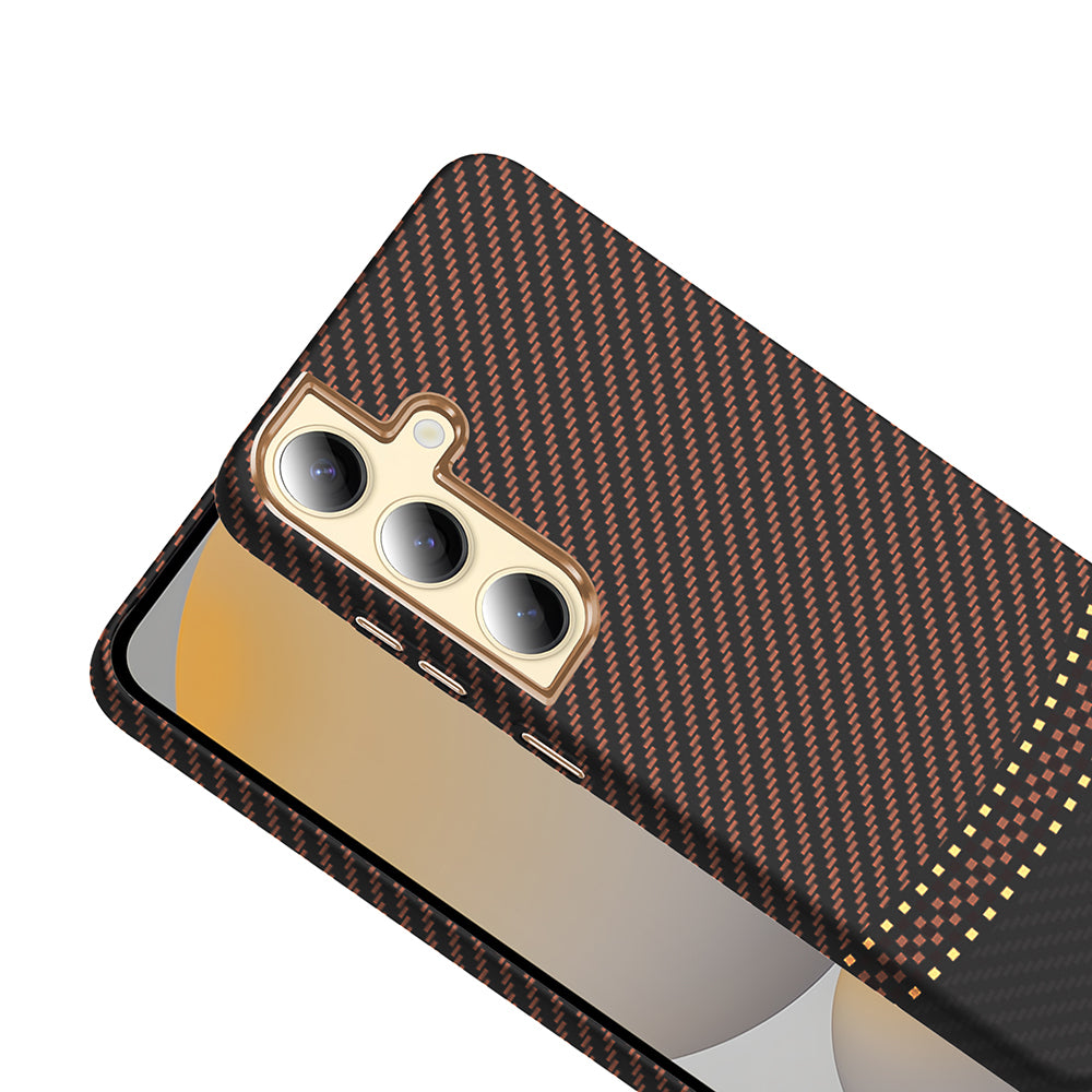 Galaxy S24 Plus Kılıf M-safe Şarj Özellikli Karbon Fiber Görünümlü Zore Gros Kapak
