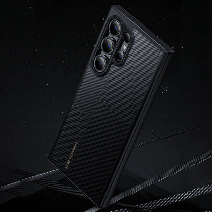 Galaxy S24 Plus Kılıf M-safe Şarj Özellikli Karbon Fiber Benks Montage Hybrid ArmorPro Kevlar Kapak
