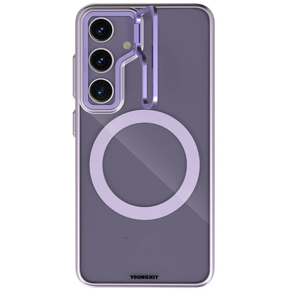 Galaxy S24 Plus Kılıf M-safe Şarj Özellikli Sararma Önleyici Youngkit Crystal Grid Kapak