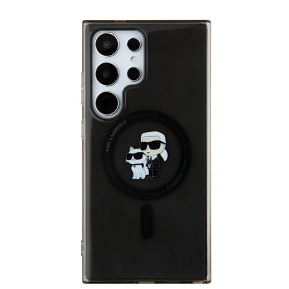 Galaxy S24 Ultra Kılıf Karl Lagerfeld Orjinal Lisanslı M-safe Şarj Özellikli Karl & Choupette IML Baskılı Kapak