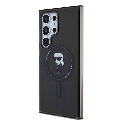 Galaxy S24 Ultra Kılıf Karl Lagerfeld Orjinal Lisanslı M-safe Şarj Özellikli Karl Head IML Baskılı Kapak