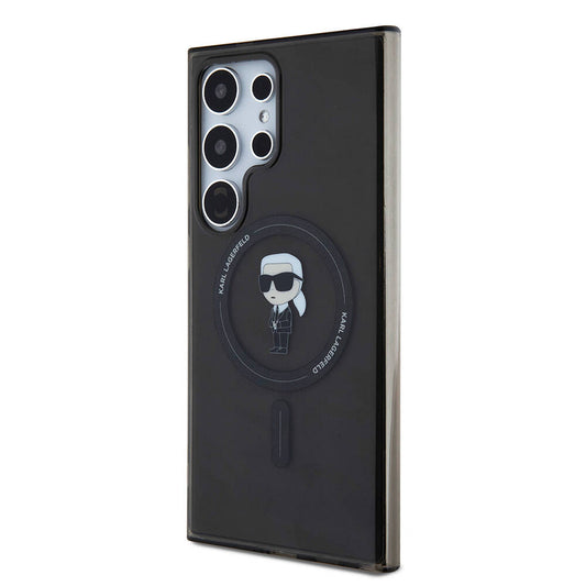Galaxy S24 Ultra Kılıf Karl Lagerfeld Orjinal Lisanslı M-safe Şarj Özellikli Karl Head IML Baskılı Kapak