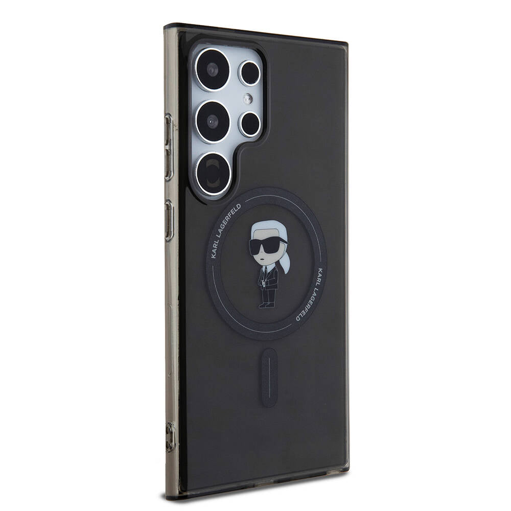 Galaxy S24 Ultra Kılıf Karl Lagerfeld Orjinal Lisanslı M-safe Şarj Özellikli Karl Head IML Baskılı Kapak