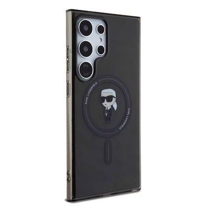 Galaxy S24 Ultra Kılıf Karl Lagerfeld Orjinal Lisanslı M-safe Şarj Özellikli Karl Head IML Baskılı Kapak