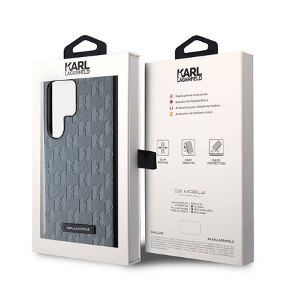 Galaxy S24 Ultra Kılıf Karl Lagerfeld Orjinal Lisanslı Saffiano Monogram Metal Logo Kapak