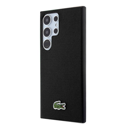 Galaxy S24 Ultra Kılıf Lacoste Orjinal Lisanslı PU Pike Desenli Arka Yüzey İkonik Timsah Dokuma Logolu Kapak