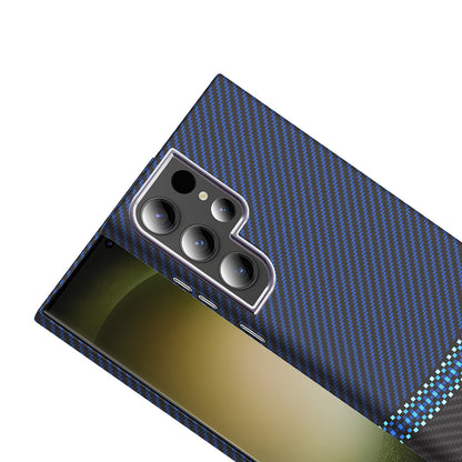 Galaxy S24 Ultra Kılıf M-safe Şarj Özellikli Karbon Fiber Görünümlü Zore Gros Kapak