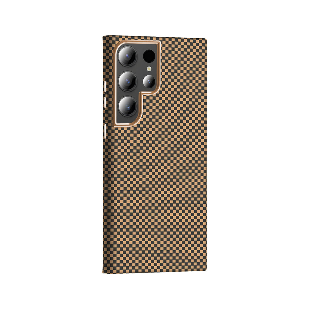 Galaxy S24 Ultra Kılıf M-safe Şarj Özellikli Karbon Fiber Görünümlü Zore Gros Kapak