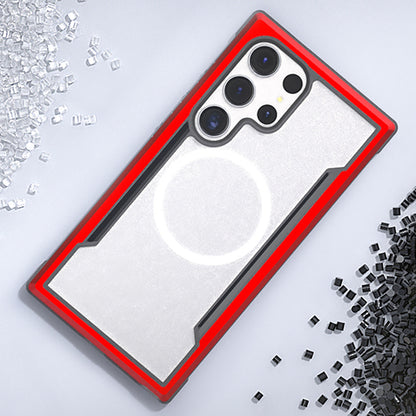 Galaxy S24 Ultra Kılıf M-safe Şarj Özellikli Airbagli Raptic Shield Serisi Şeffaf Arka Yüzey Kapak